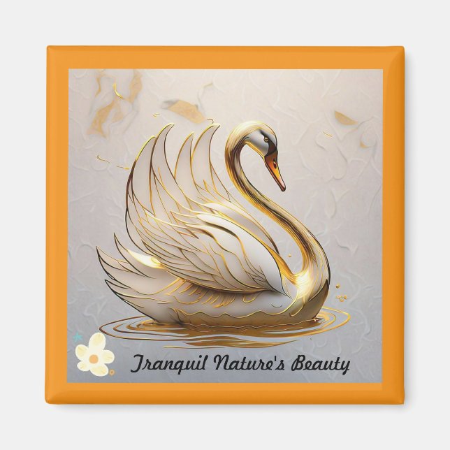 "Elegant Svan God morgon" Magnet (Framsidan)