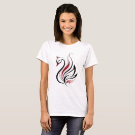 Elegant svan linjekonst t shirt