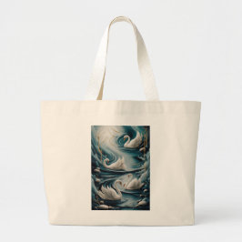 Elegant Svan Serenity - Artistic Nature Tote Bag Jumbo Tygkasse