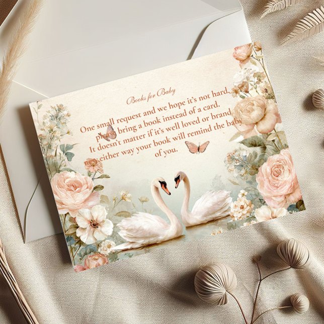 Elegant Svan Sjö Flora Diapper Raffle Tilläggskort (Skapare uppladdad)