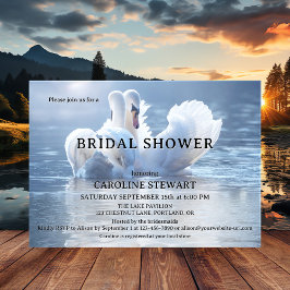 Elegant Svan Sjö Inbjudningskort för möhippan