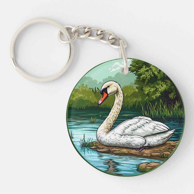 🦢 Elegant Svan Sjö Natur Charm Gåva 🦢 (Framsidan)