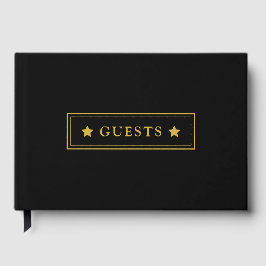 Elegant svart 9"x6" gästbok för alla speciella kvä