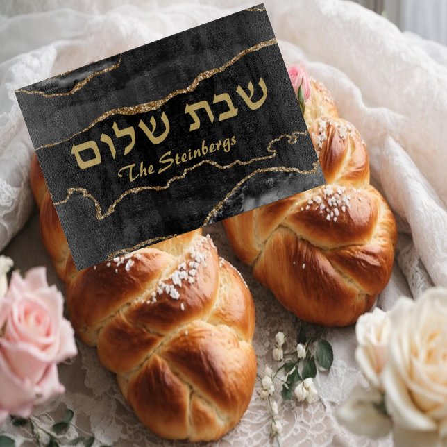 Elegant svart agat Challah-skiva (Skapare uppladdad)