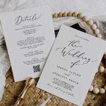 Elegant svart allt-i-ett QR-kod bröllop