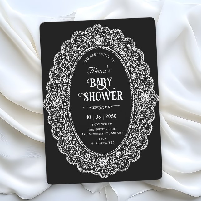 Elegant svart baby shower inbjudningar (Skapare uppladdad)