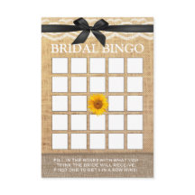 Elegant svart band solros jute bröllopsbingo