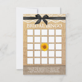 Elegant svart band solros jute bröllopsbingo