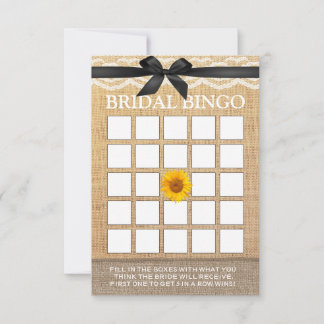 Elegant svart band solros jute bröllopsbingo
