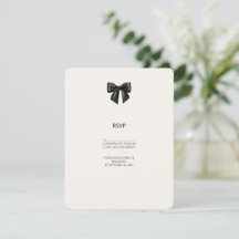 Elegant svart bandbåge bröllop RSVP-kort