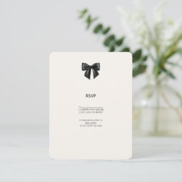 Elegant svart bandbåge bröllop RSVP-kort OSA Kort
