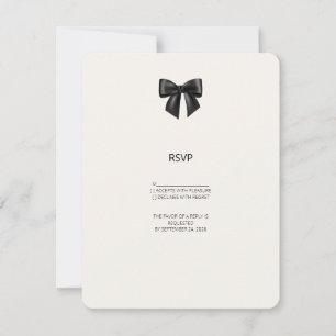 Elegant svart bandbåge bröllop RSVP-kort OSA Kort