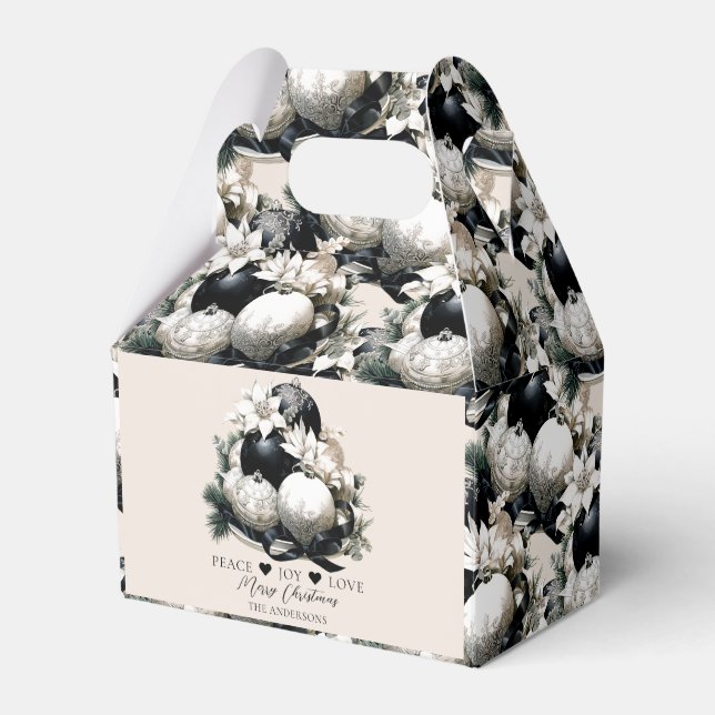 Elegant Svart beige elfenben Julprydnad Presentaskar (Framsidan Sidan)