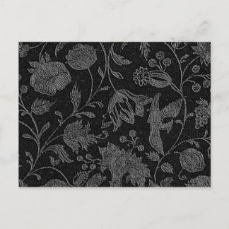 Elegant svart blommönster vykort