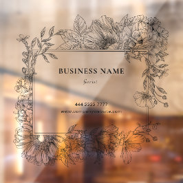 Elegant svart blomster ram florist genomskinlig