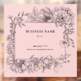 Elegant svart blomsterram salong florist på rosa