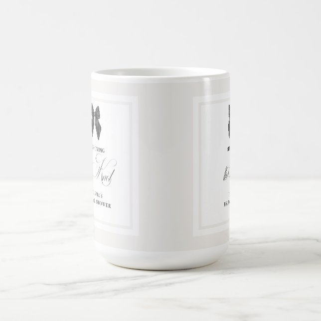 Elegant svart bow bröllopsfestinbjudan kaffemugg (Center)