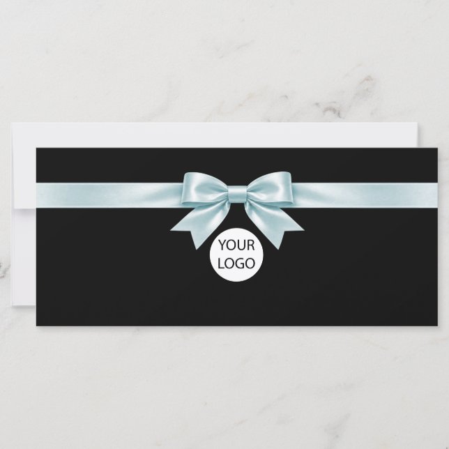 Elegant svart bow logotyp presentkort (Framsida)