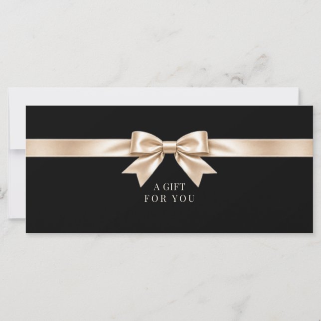 Elegant svart bow presentcertifikat (Framsida)
