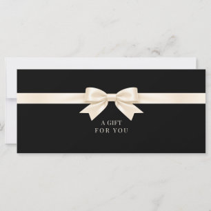 Elegant svart bow presentkort
