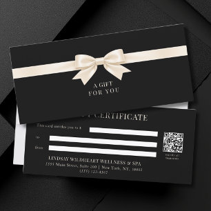 Elegant svart bow QR-kod presentkort