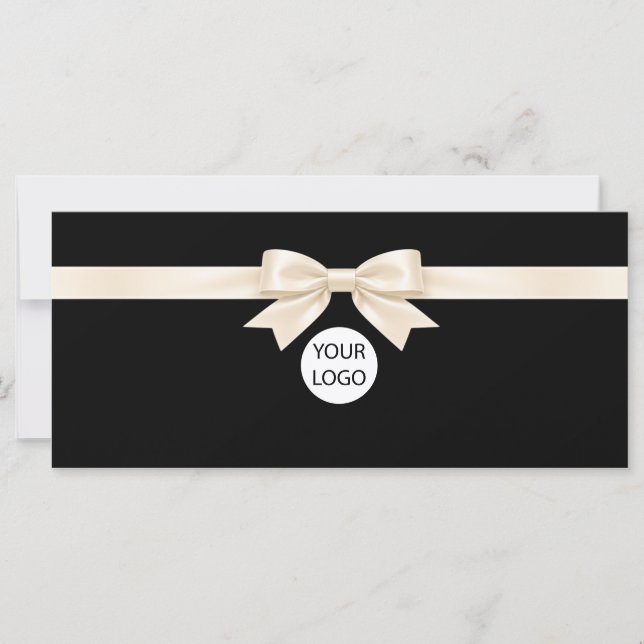 Elegant svart bowlogotyp presentkort (Framsida)