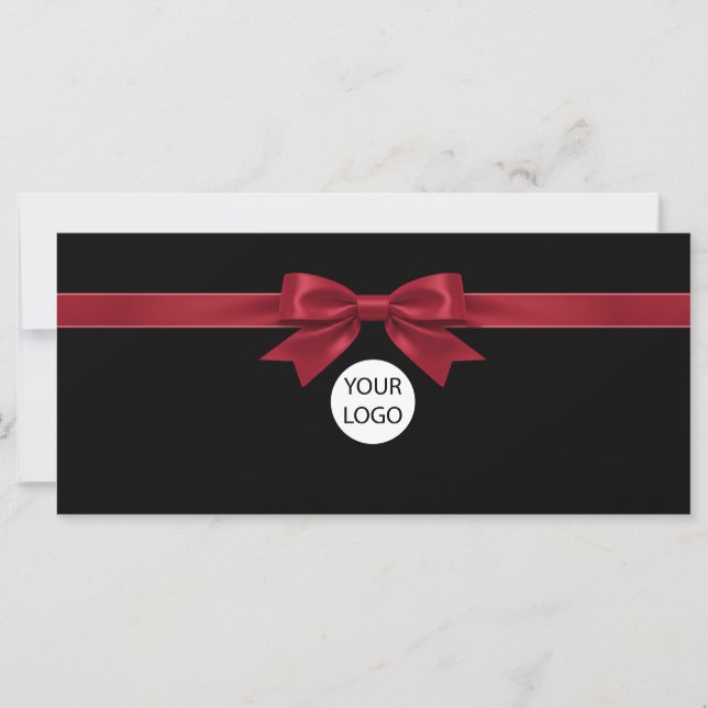 Elegant svart bowlogotyp presentkort (Framsida)