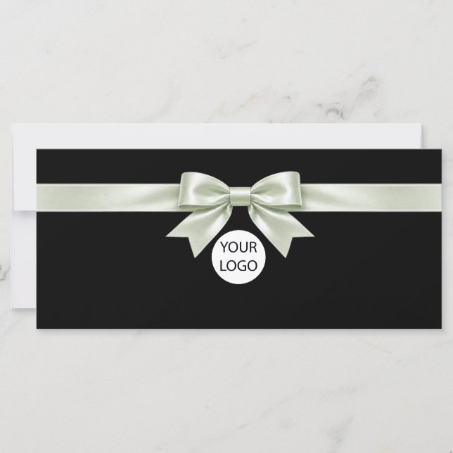 Elegant svart bowlogotyp presentkort (Framsida)