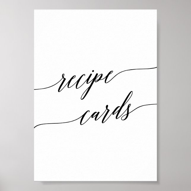 Elegant Svart calligrafi - mottagarkortstecken Poster (Framsidan)
