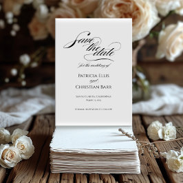 Elegant svart calligrafi Spara datuminbjudan Inbjudningar