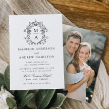 Elegant svart chinoiserie blomsterfoto bröllop