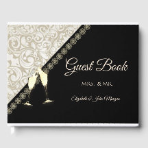 Elegant svart, Damask gästbok