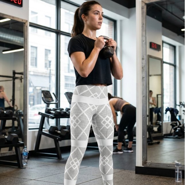 Elegant svart diamant-sömlöst mönster leggings (Skapare uppladdad)