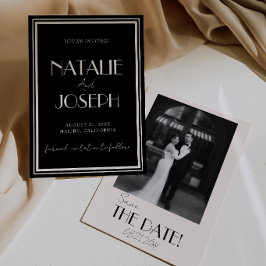 Elegant Svart Elfenben Gammalt Pengar Foto Klassig Spara Datumet