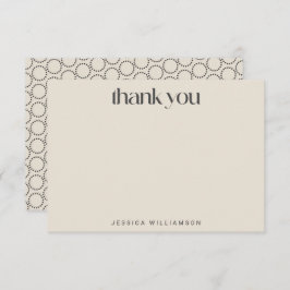 Elegant svart elfenbensfärgad Mid-Mod anpassad brö Tack Kort