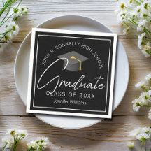 Elegant svart examensfirande anpassad examensfest