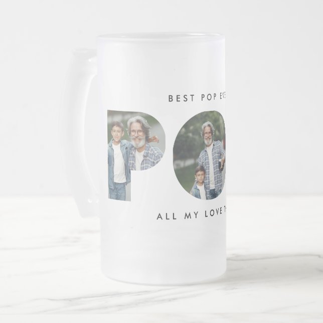 Elegant svart för flerfotomodern typografi frostat ölglas (Framsida vänster)