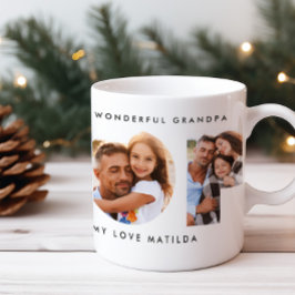 Elegant svart för flerfotomodern typografi kaffemugg