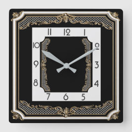 Elegant svart fyrkantig klocka