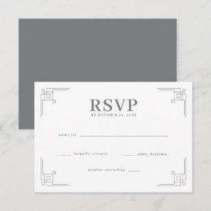 Elegant Svart Geometrisk RSVP OSA Kort