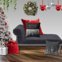 Elegant svart glänsande silver God Jul