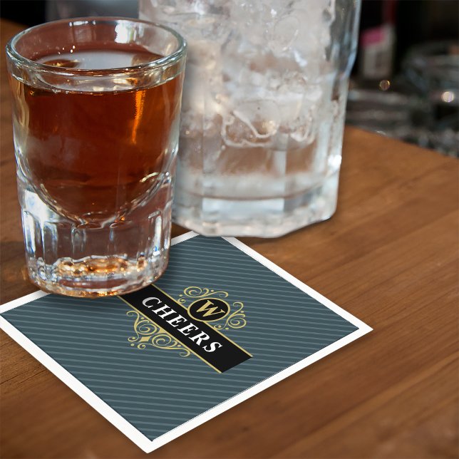 Elegant svart grå randig mönster pappersservett (Skapare uppladdad)