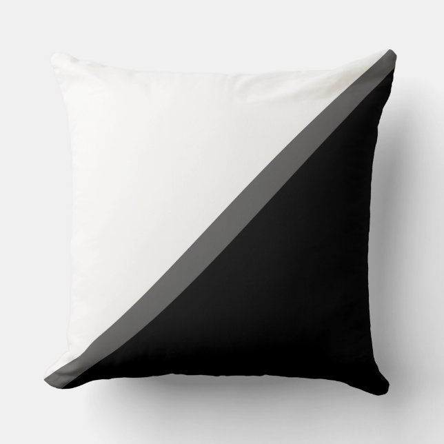 Elegant svart grått och vitt kudde (Framsida)