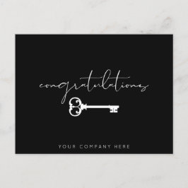 Elegant Svart Grattis Nytt Hem Fastigheter   Vykort