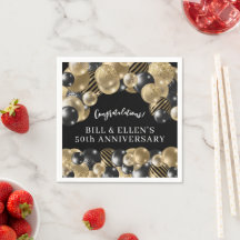 Elegant svart guld 50-årsjubileum papper