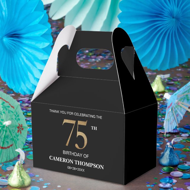 Elegant svart guld 75-årsfirande presentaskar (Part)