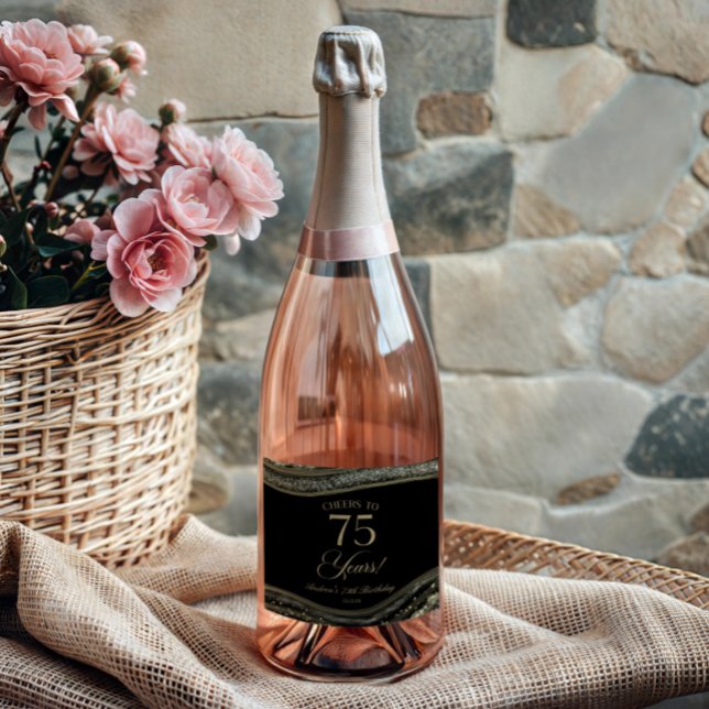 Elegant svart guld Agate 75-årsfirande (Skapare uppladdad)