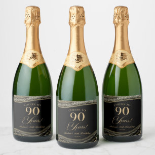 Elegant svart guld Agate 90-årsfirande