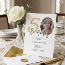 Elegant svart guld anpassad foto 50-årsdag
