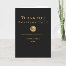 Elegant svart guld basketboll coach lag tack kort